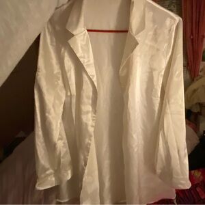 Victoria's Secret Cream Satin Button Down
